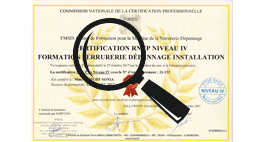 Diplôme de serrurerie